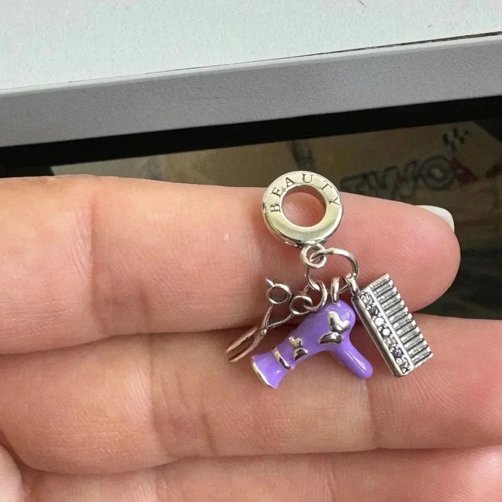 925 Sterling Silver Lady Hair Care Charm - Picture 2 of 10